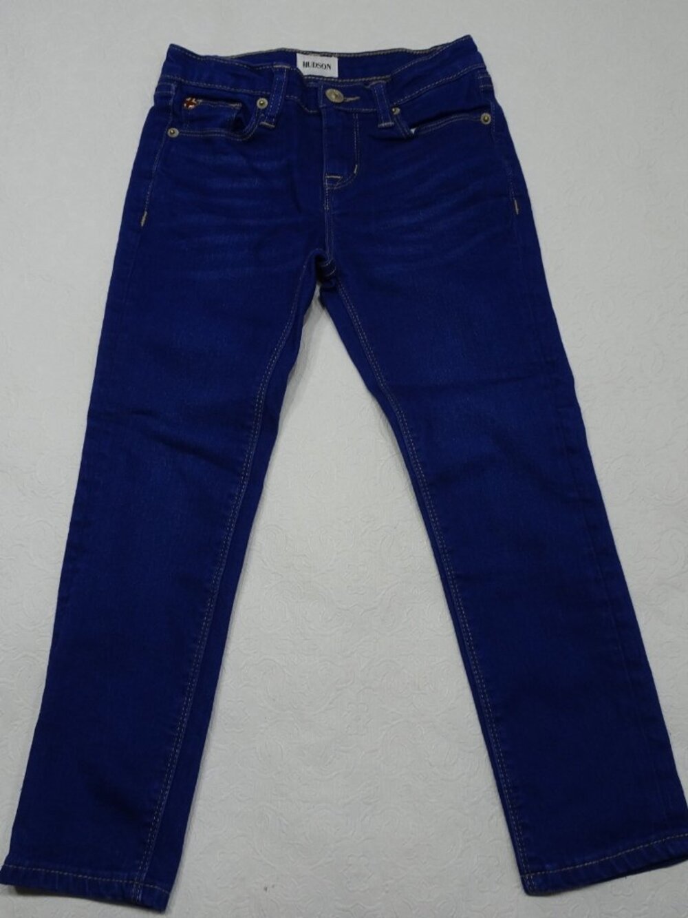 Hudson Girls Size 5 Blue Denim Straight Leg Adjustable Waist Jeans